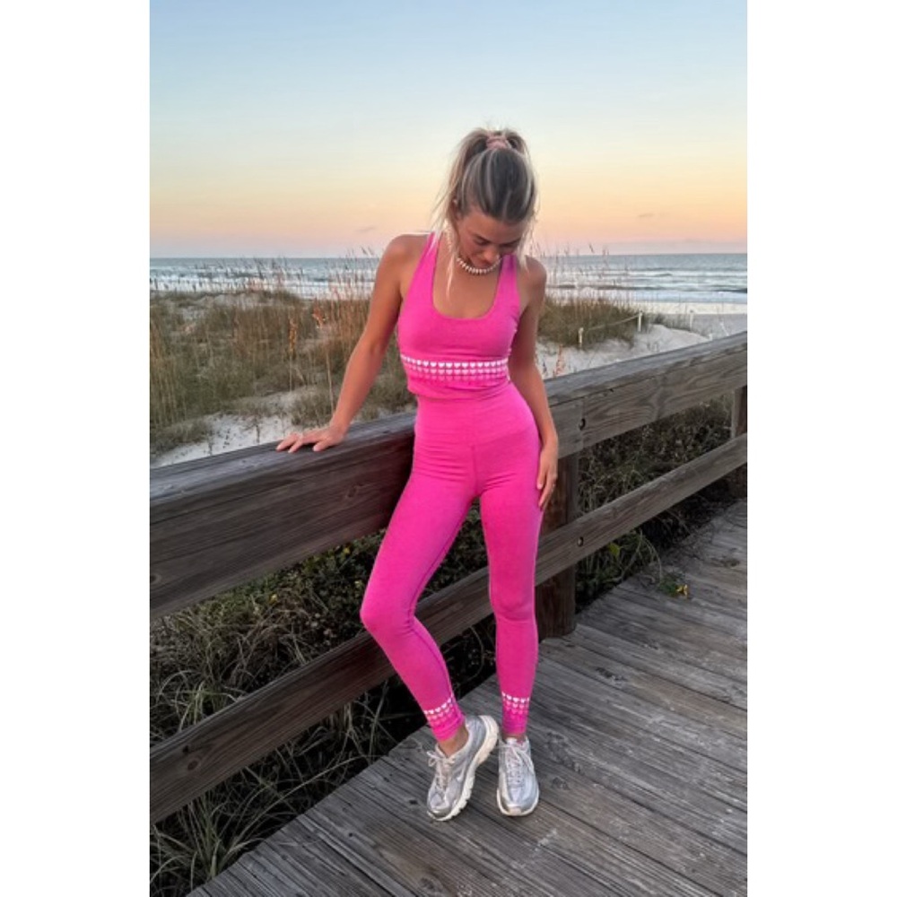Beach Riot Yara Top Electric Pink Soft Serve - Picture 4 of 4